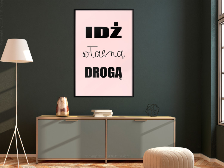 Wall Poster Go Your Own Way - white Polish text on a pastel pink background 122852 additionalImage 3