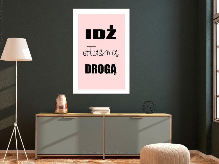 Wall Poster Go Your Own Way - white Polish text on a pastel pink background 122852 additionalImage 2