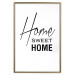 Wall Poster Black and White: Home Sweet Home - black and white English text 122952 additionalThumb 16