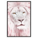 Wall Poster Beauty in Strength - reddened white lion portrait with yellow eyes 123052 additionalThumb 18