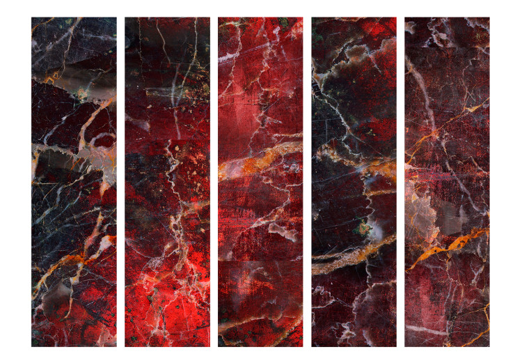 Room Divider Screen Path to Hell II - marble texture with abstract red pattern 123552 additionalImage 3