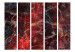 Room Divider Screen Path to Hell II - marble texture with abstract red pattern 123552 additionalThumb 3