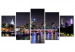 Canvas Print London at night - panorama from the Thames to the skyscrapers 123652