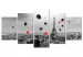 Canvas Print Paris Balloon (5 Parts) Wide Red and Black 123952