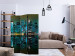 Room Separator Gold Reflections - NYC (3-piece) - city skyline against the night sky 124152 additionalThumb 4