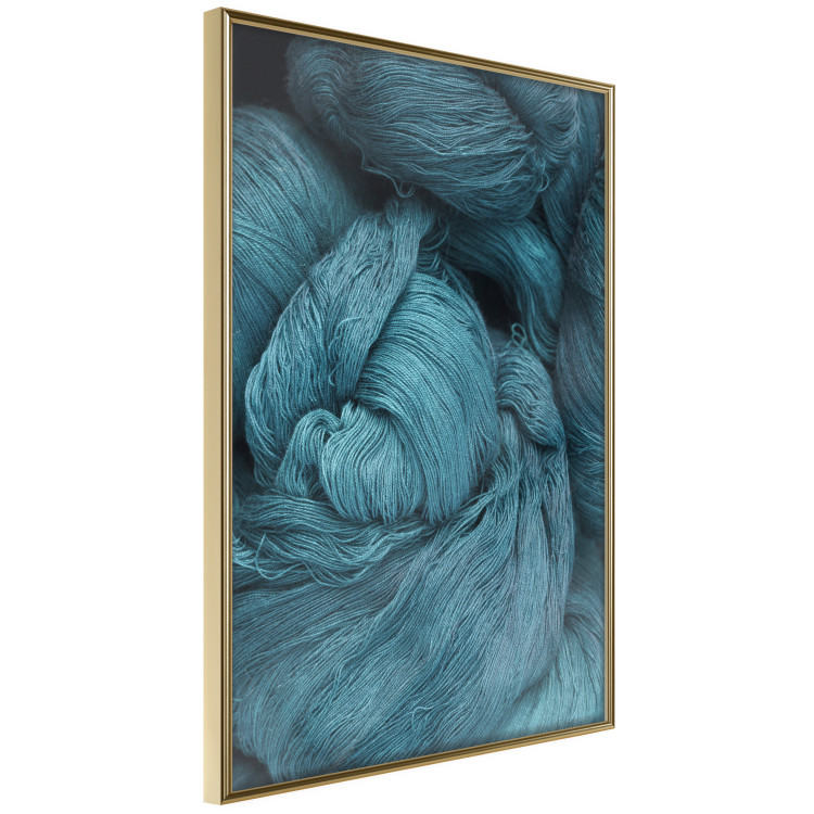Wall Poster Melancholic Wool - turquoise wool texture in artistic motif 124952 additionalImage 13