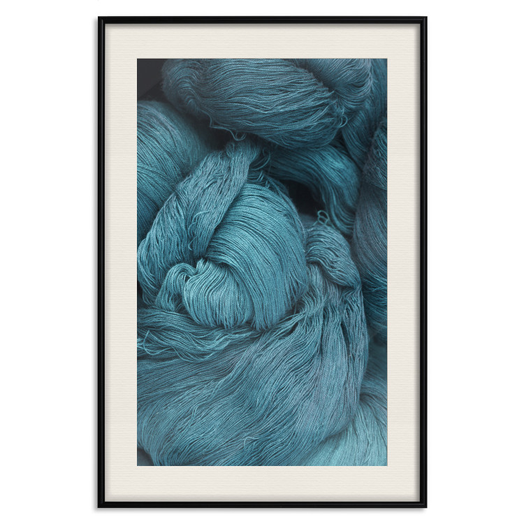 Wall Poster Melancholic Wool - turquoise wool texture in artistic motif 124952 additionalImage 18