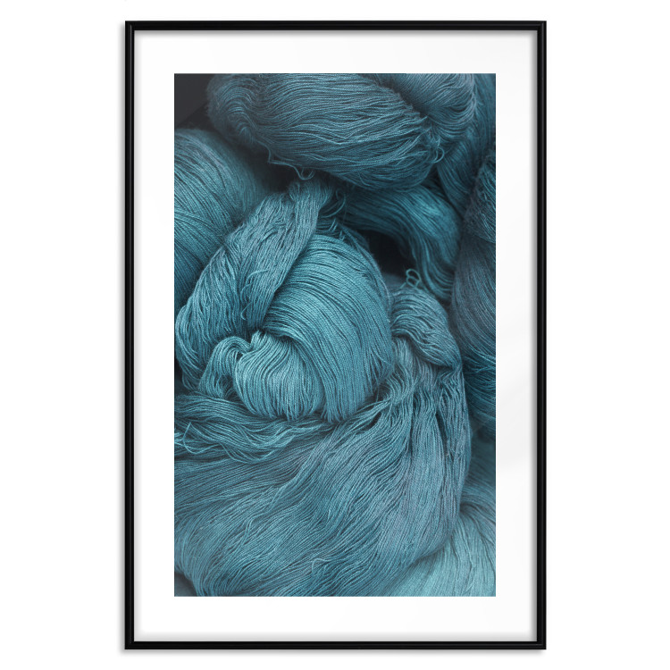 Wall Poster Melancholic Wool - turquoise wool texture in artistic motif 124952 additionalImage 14