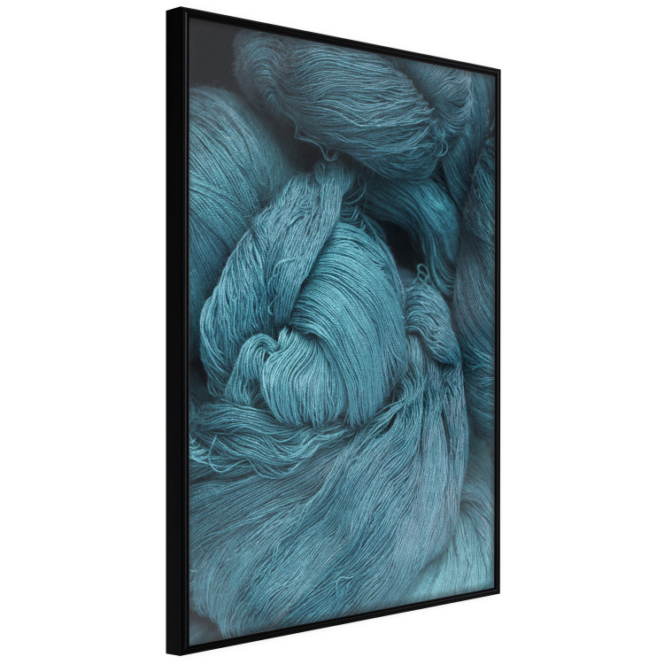 Wall Poster Melancholic Wool - turquoise wool texture in artistic motif 124952 additionalImage 9