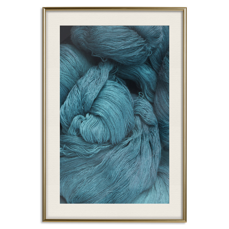 Wall Poster Melancholic Wool - turquoise wool texture in artistic motif 124952 additionalImage 19