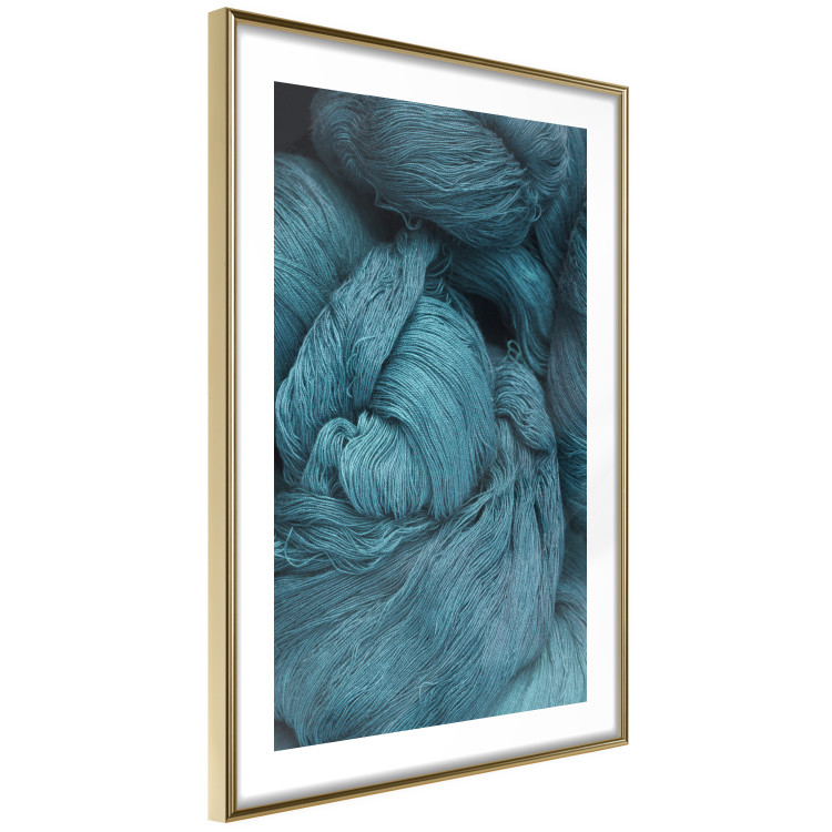 Wall Poster Melancholic Wool - turquoise wool texture in artistic motif 124952 additionalImage 5