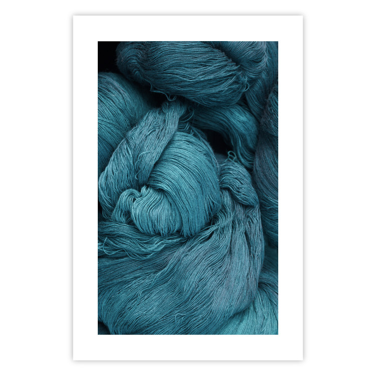 Wall Poster Melancholic Wool - turquoise wool texture in artistic motif 124952 additionalImage 24