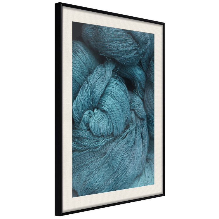 Wall Poster Melancholic Wool - turquoise wool texture in artistic motif 124952 additionalImage 3