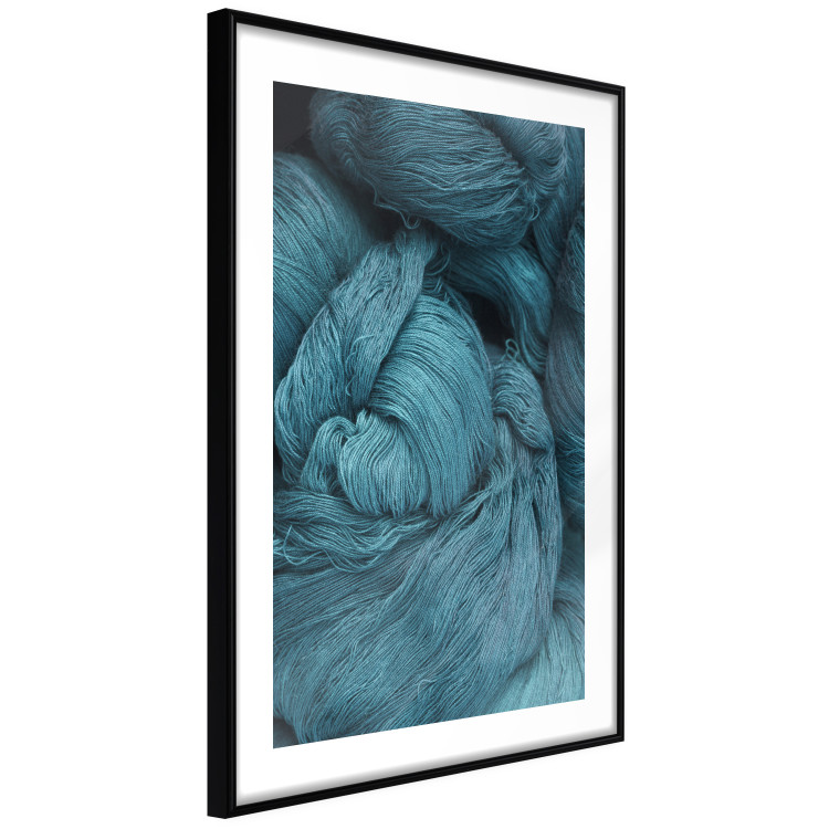 Wall Poster Melancholic Wool - turquoise wool texture in artistic motif 124952 additionalImage 10