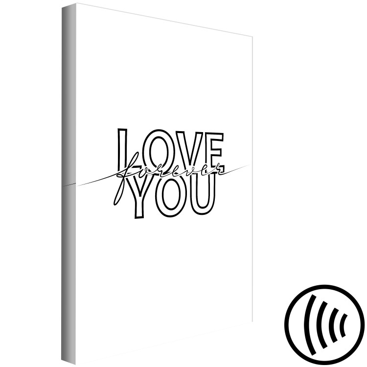 Canvas Black English sign Love you forever - composition on white background 125252 additionalImage 6