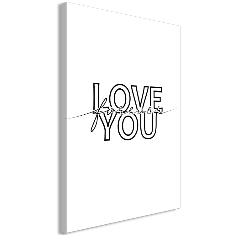 Canvas Black English sign Love you forever - composition on white background 125252 additionalImage 2