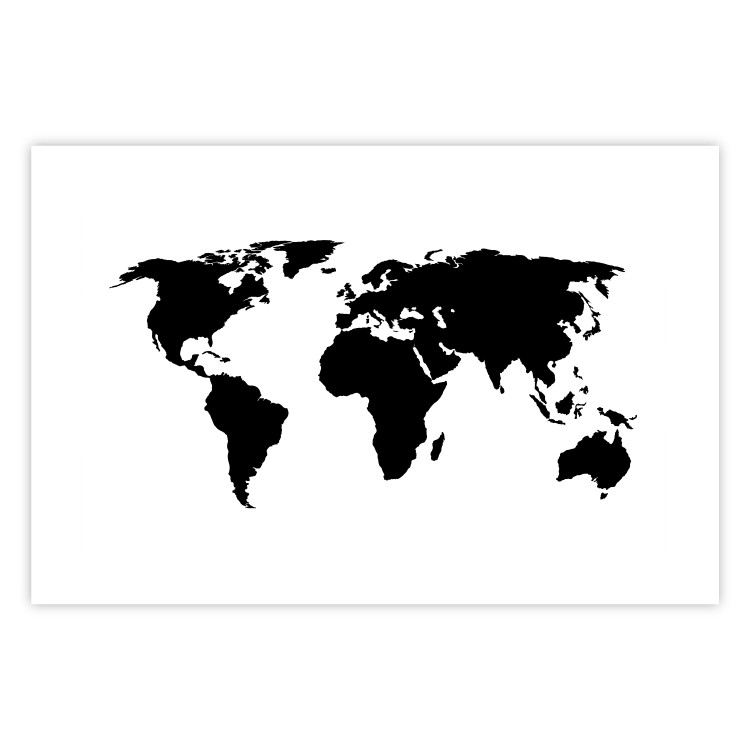 Poster Continents - black map of the whole world on a contrasting white background 125452 additionalImage 19