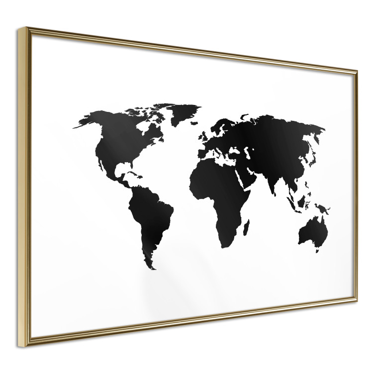 Poster Continents - black map of the whole world on a contrasting white background 125452 additionalImage 12