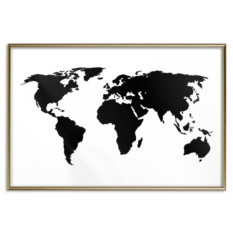 Poster Continents - black map of the whole world on a contrasting white background 125452 additionalImage 16