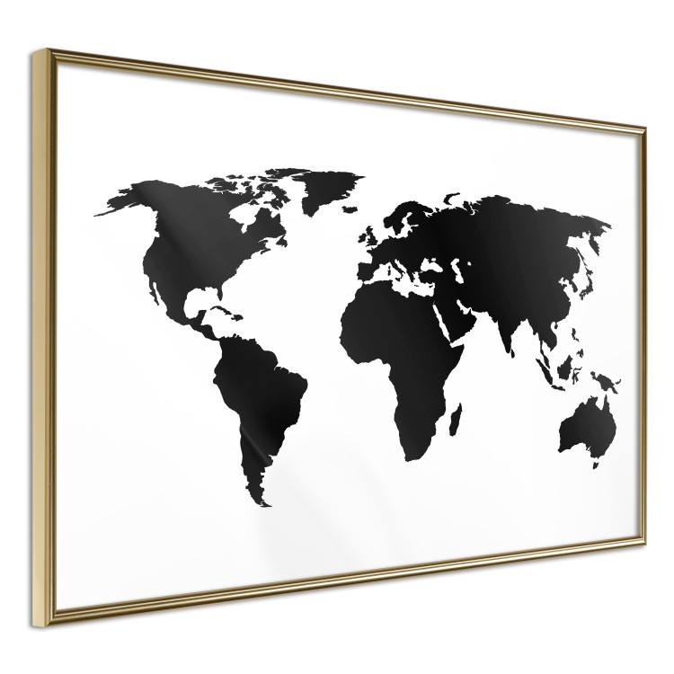 Poster Continents - black map of the whole world on a contrasting white background 125452 additionalImage 4