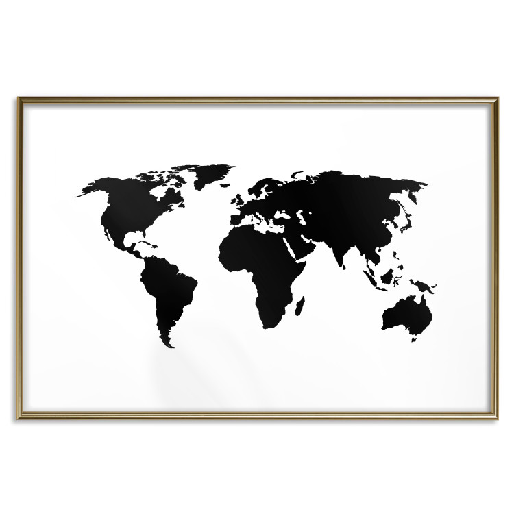 Poster Continents - black map of the whole world on a contrasting white background 125452 additionalImage 14