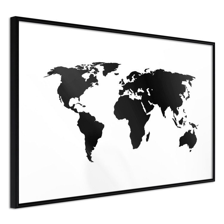 Poster Continents - black map of the whole world on a contrasting white background 125452 additionalImage 3