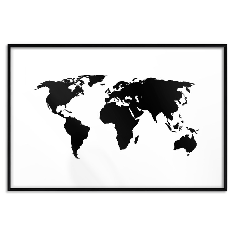 Poster Continents - black map of the whole world on a contrasting white background 125452 additionalImage 15