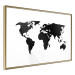 Poster Continents - black map of the whole world on a contrasting white background 125452 additionalThumb 12