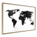 Poster Continents - black map of the whole world on a contrasting white background 125452 additionalThumb 4
