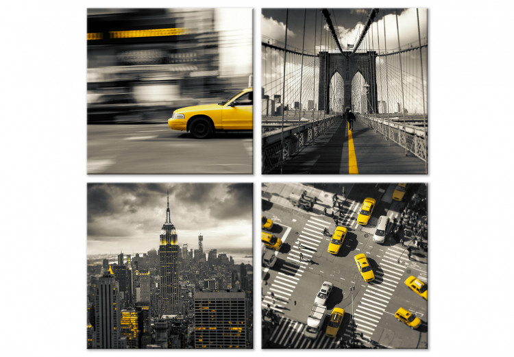 Canvas Yellow New York (4 Parts) 125652