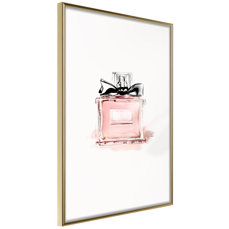 Poster Perfume - pink bottle with a black ribbon on a subtly pastel background 125752 additionalImage 12