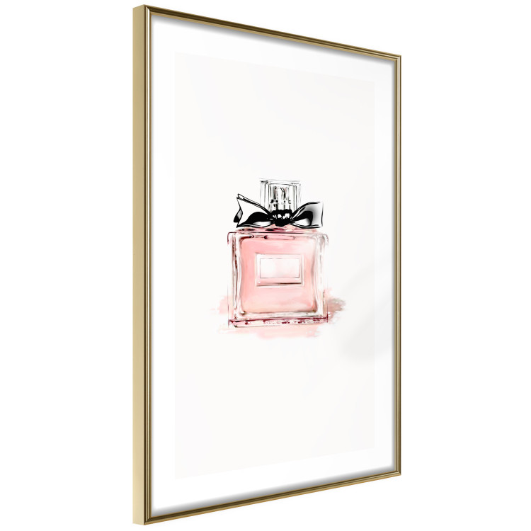 Poster Perfume - pink bottle with a black ribbon on a subtly pastel background 125752 additionalImage 6