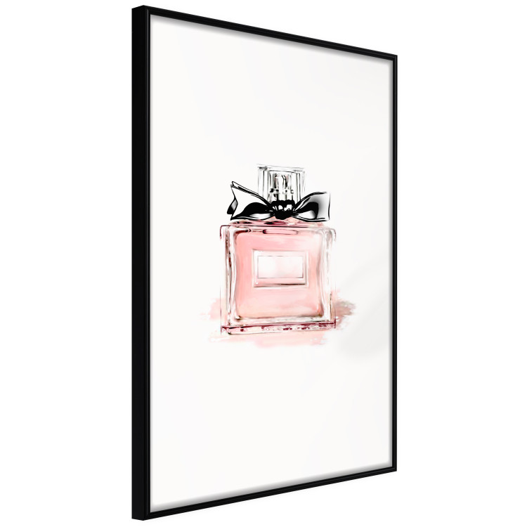 Poster Perfume - pink bottle with a black ribbon on a subtly pastel background 125752 additionalImage 10