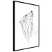 Poster Midnight - black line art of a wolf made of geometric figures on a white background 126952 additionalThumb 8