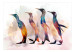 Photo Wallpaper Winter animals - penguin motif on a light background with coloured accent 127552 additionalThumb 1
