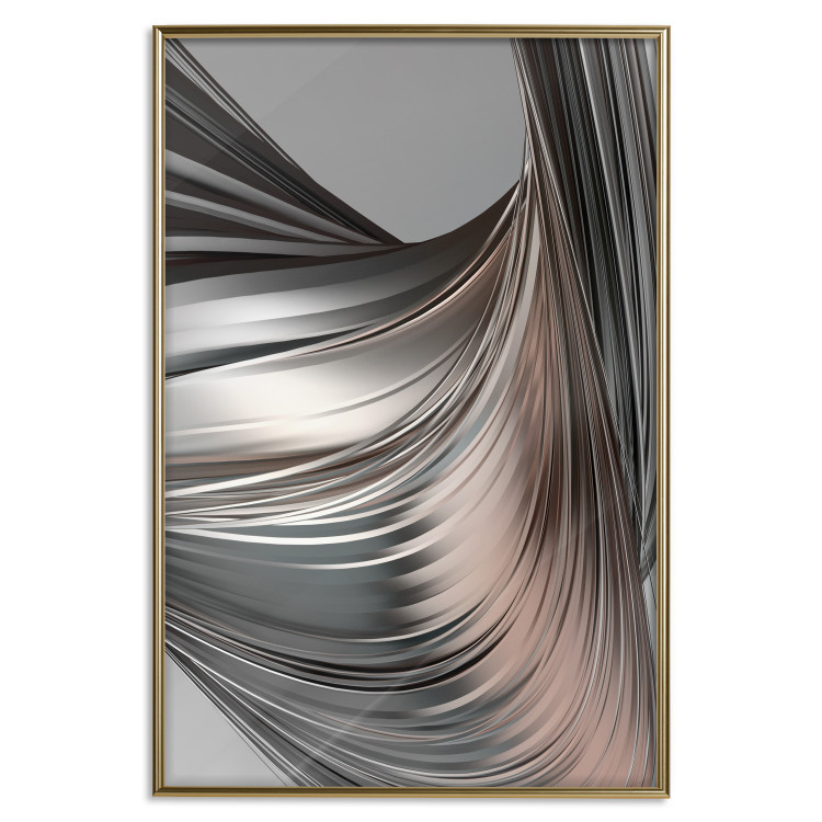 Poster Before the Storm - abstract composition of gray waves on uniform background 127852 additionalImage 17
