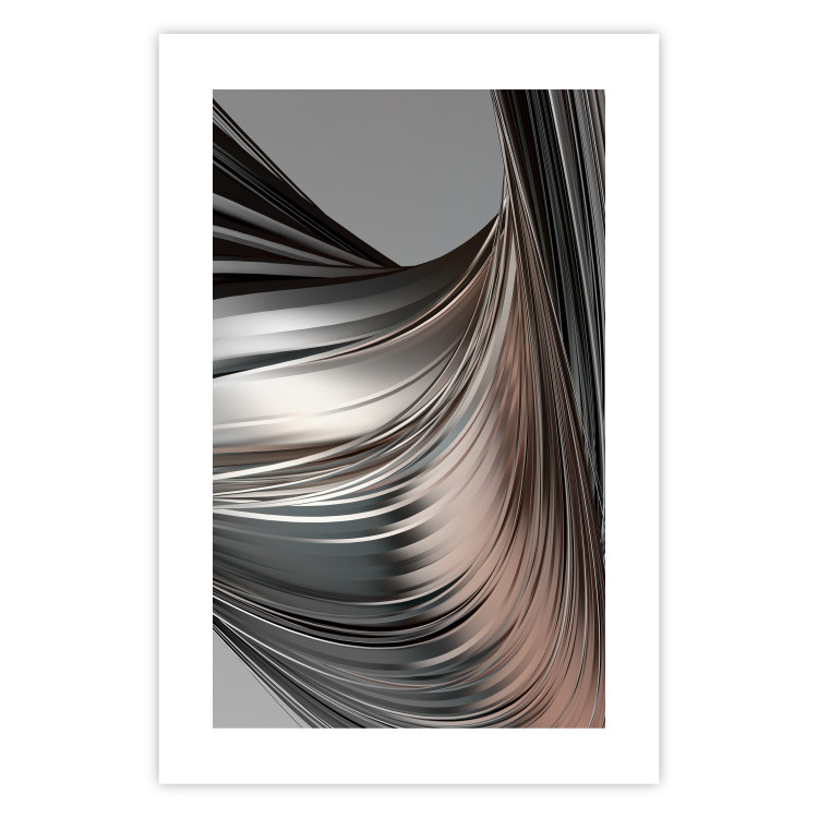 Poster Before the Storm - abstract composition of gray waves on uniform background 127852 additionalImage 19