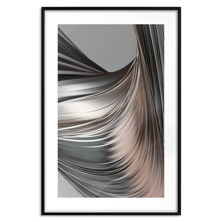Poster Before the Storm - abstract composition of gray waves on uniform background 127852 additionalImage 15