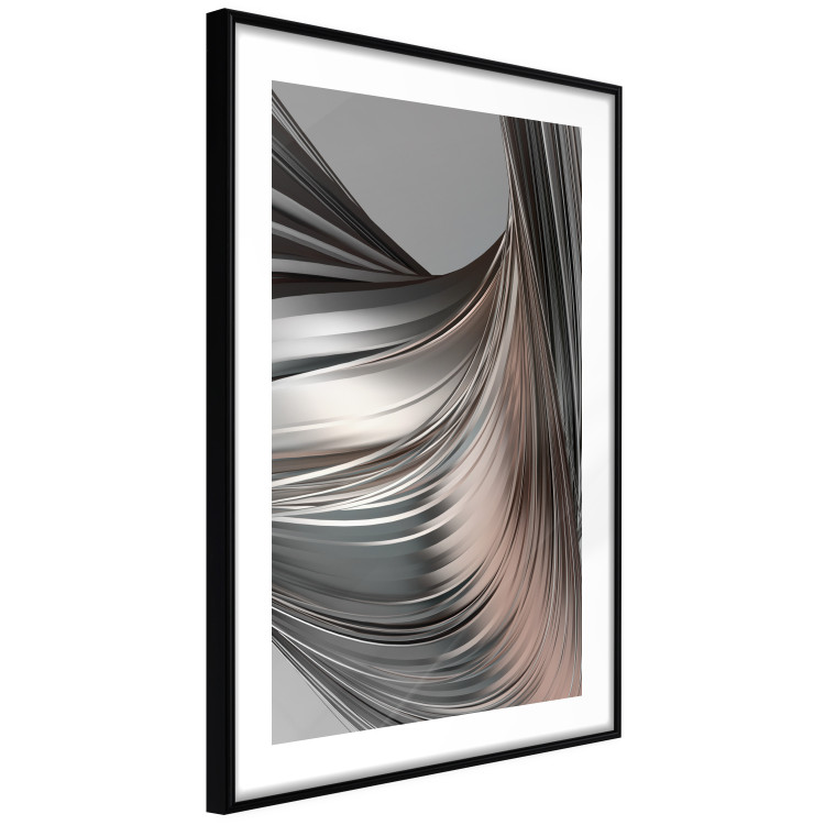 Poster Before the Storm - abstract composition of gray waves on uniform background 127852 additionalImage 6