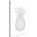 Canvas Art Print Black pineapple contours - minimalistic drawing on a white background 128352 additionalThumb 2