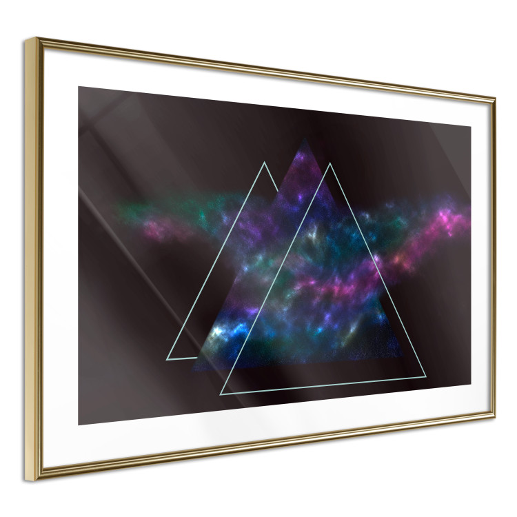 Poster Cosmic Mirror - geometric abstraction in triangles on a dark background 129152 additionalImage 9
