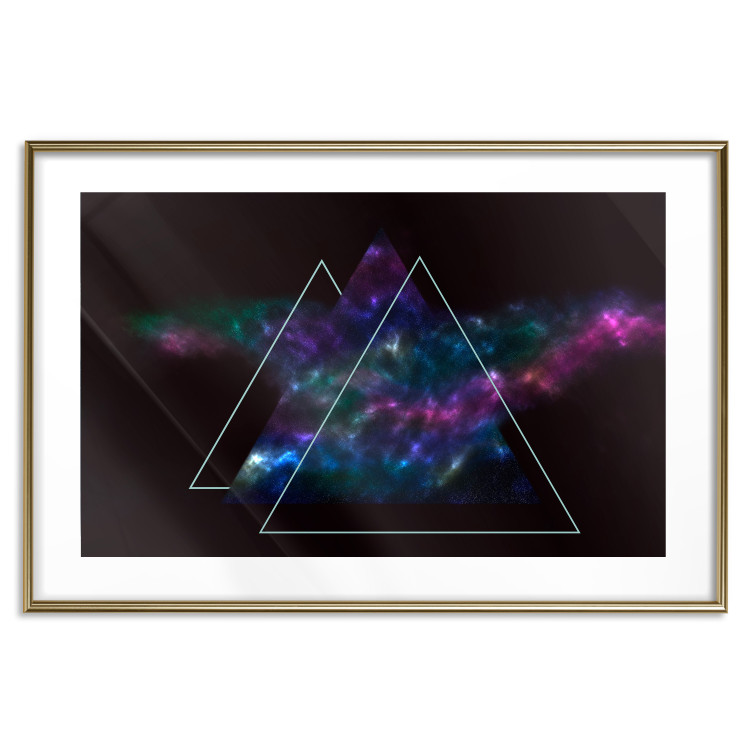 Poster Cosmic Mirror - geometric abstraction in triangles on a dark background 129152 additionalImage 16