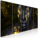 Canvas Bathed in Gold (5-piece) Narrow - glamorous woman's face 129852 additionalThumb 2