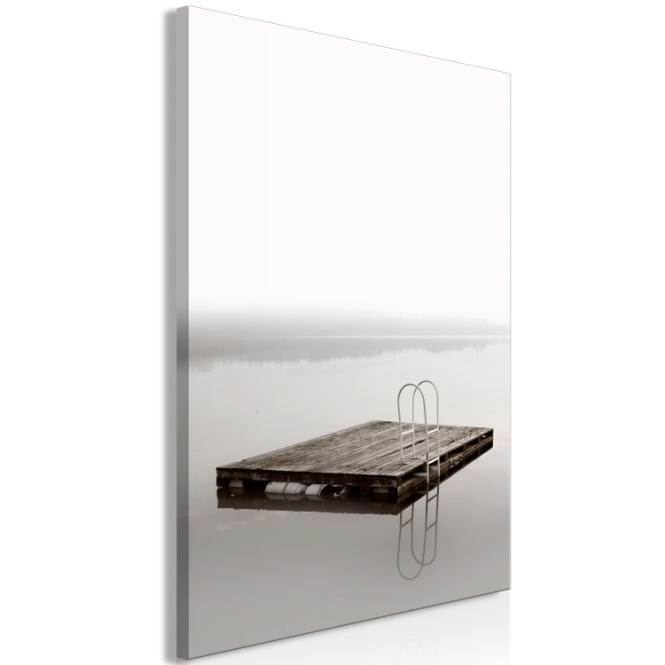 Canvas Print Immerse Yourself (1-piece) Vertical - landscape of a wooden palette on water 130252 additionalImage 2