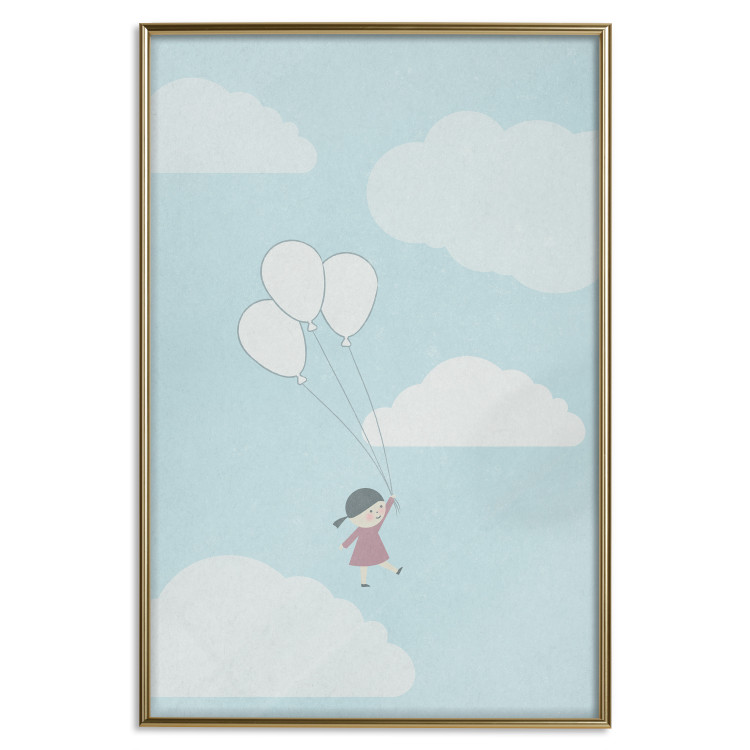 Wall Poster Dreamy Adventure - girl with balloons against sky with clouds 130552 additionalImage 21