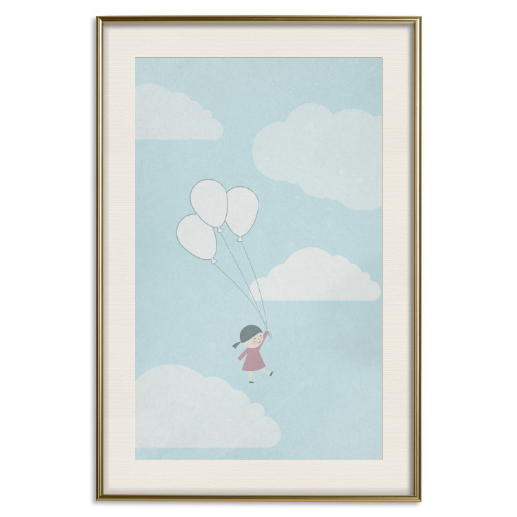Wall Poster Dreamy Adventure - girl with balloons against sky with clouds 130552 additionalImage 20