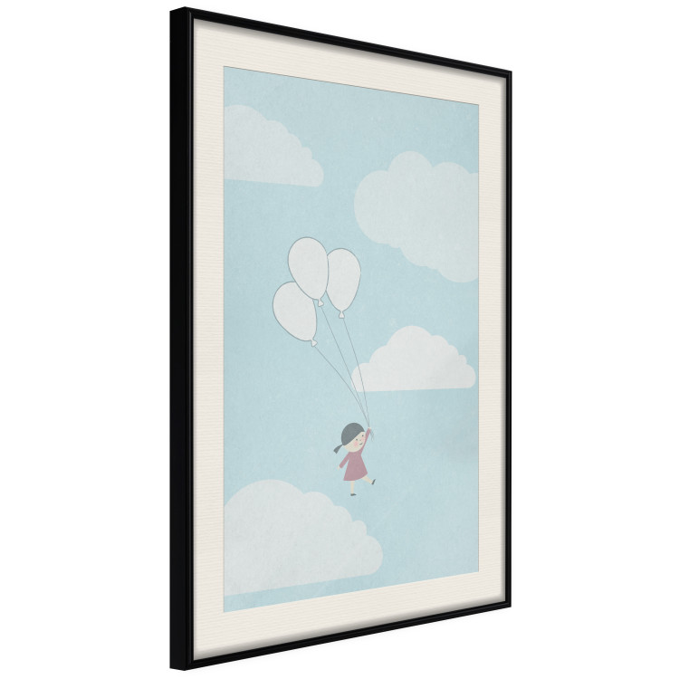 Wall Poster Dreamy Adventure - girl with balloons against sky with clouds 130552 additionalImage 13