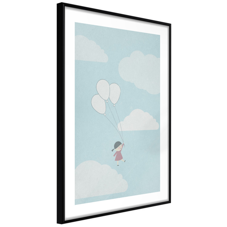 Wall Poster Dreamy Adventure - girl with balloons against sky with clouds 130552 additionalImage 3