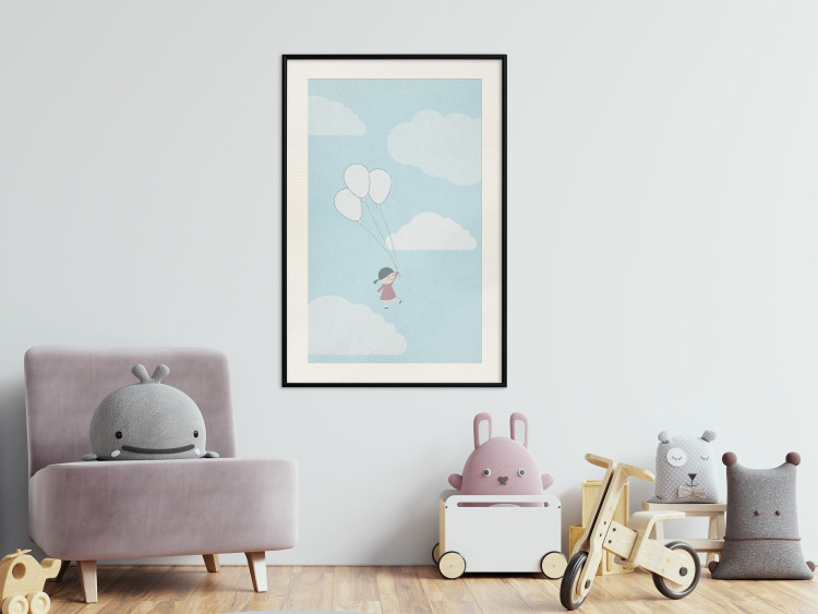 Wall Poster Dreamy Adventure - girl with balloons against sky with clouds 130552 additionalImage 24