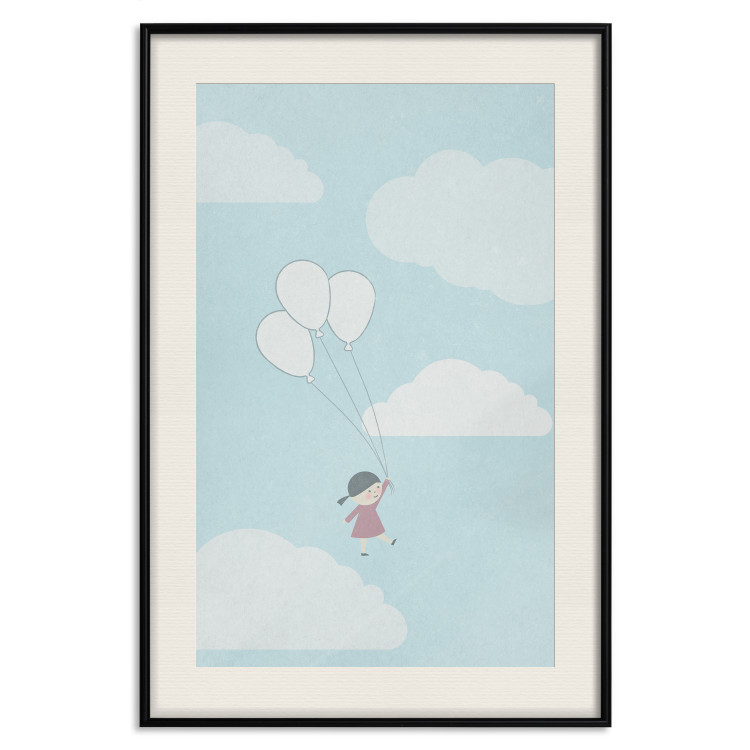 Wall Poster Dreamy Adventure - girl with balloons against sky with clouds 130552 additionalImage 19